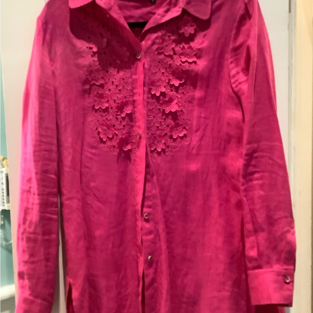 Rena Lange Vibrant Pink Top with Label Detail